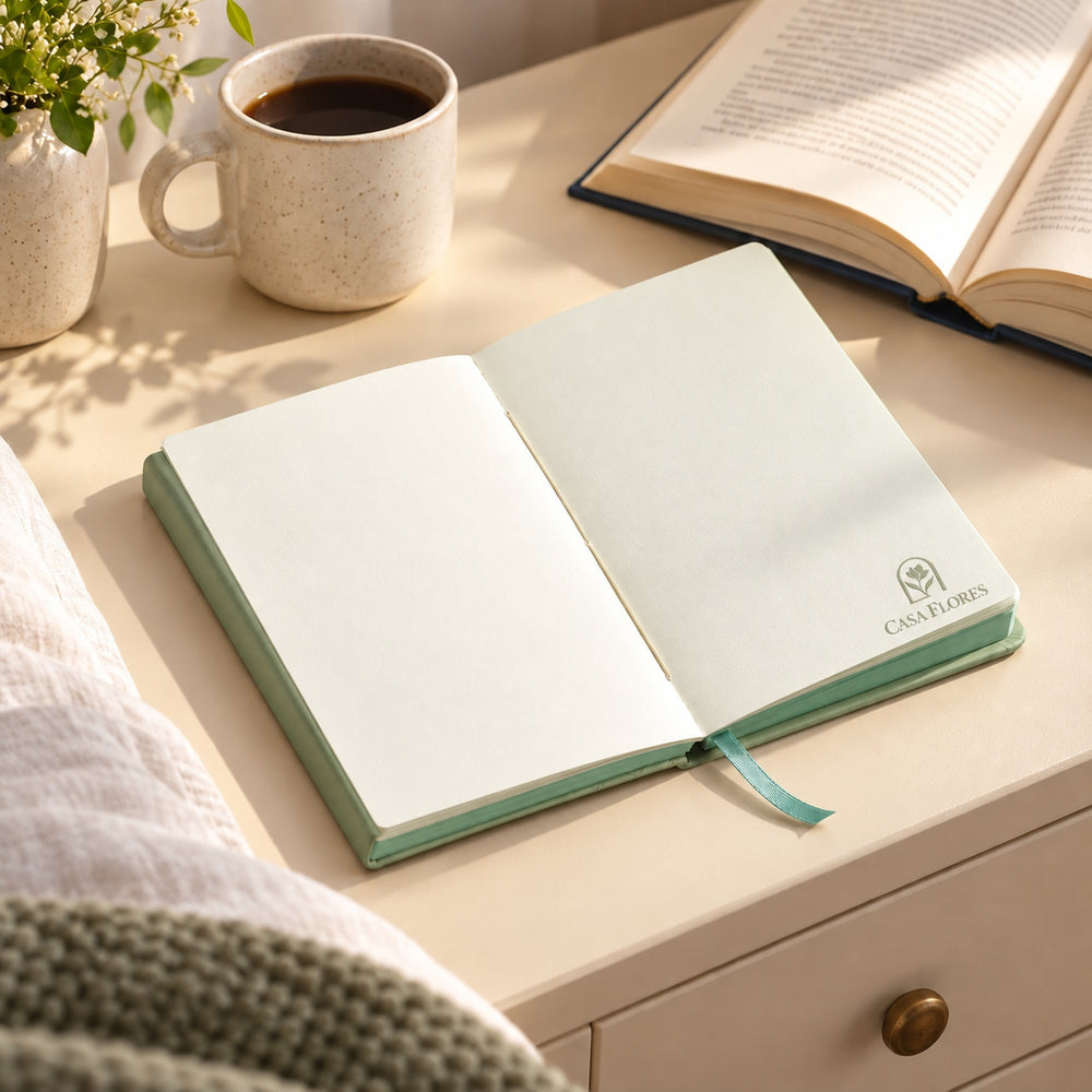 Reading journal in a warm reading scene